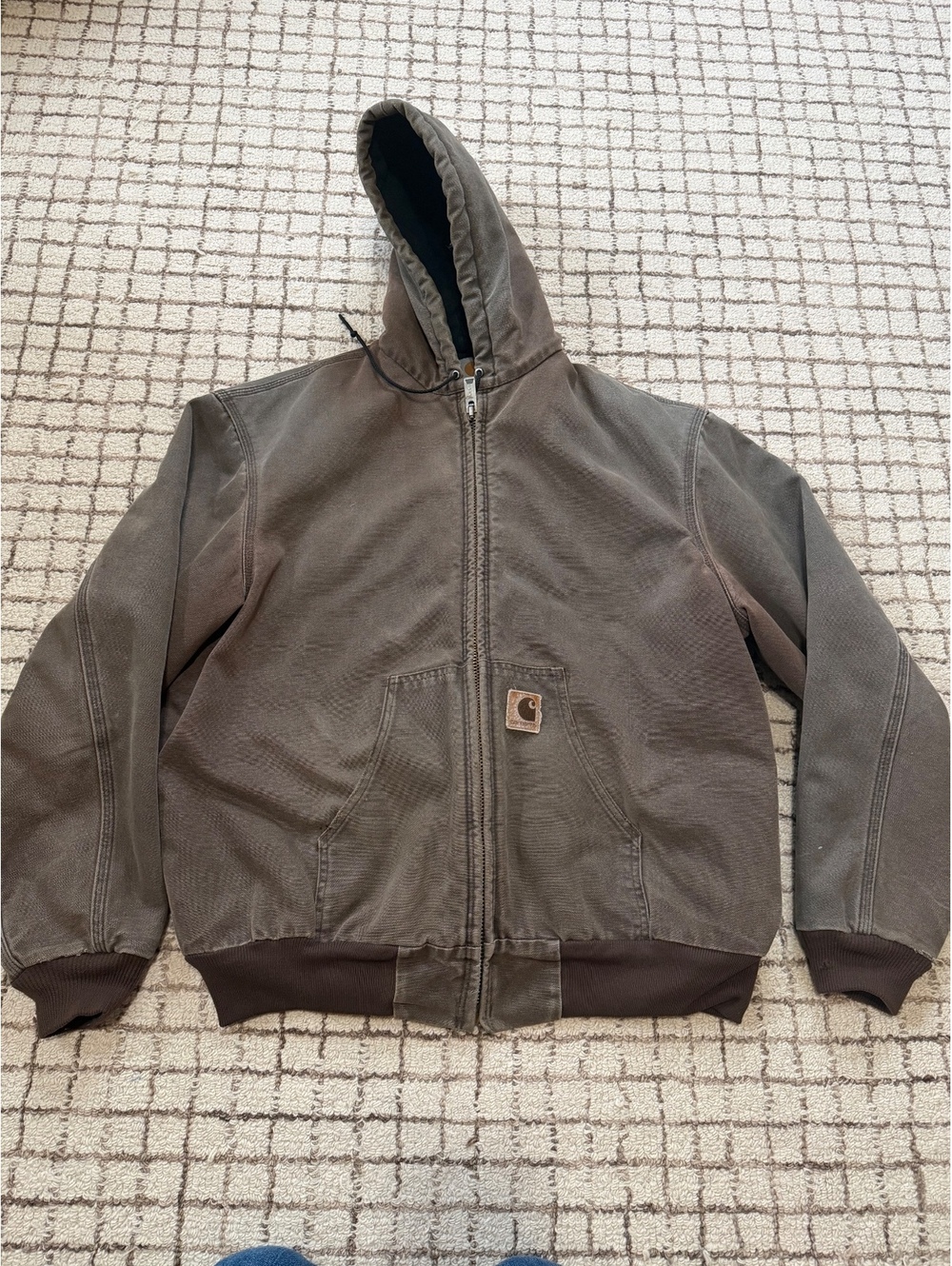 Vintage Carhartt J68 faded chestnut brown duck canvas utility outdoor jacket XL